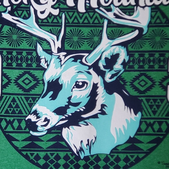 SMOKEY MOUNTAINS GREEN BUCK GRAPHIC TEE SIZE SM - Picture 6 of 6